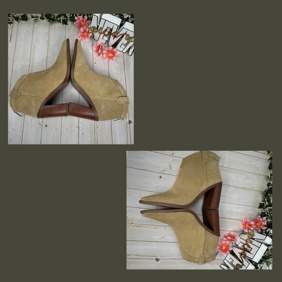 Vince Camuto “Wellinda” Suede Ankle Booties - Sand / Light Taupe - 9M - Picture 5 of 7